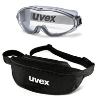 uvex Vollsichtbrille ultrasonic 9302 mit Textil-Etui - verschiedene Ausführungen - Farbe:grau-schwarz / klar