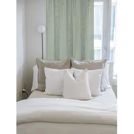 HOMEbasics 800530 Ösen Fertigschal Softy halbtransparent, Farbe:Salbei, Größe:245 x 140 cm, Anzahl:1x, Aufhängung:Ösen