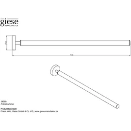 Giese GmbH Gifix Uno Handtuchhalter starre Ausführung Schwarz Matt