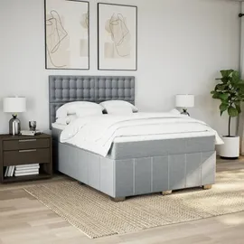 vidaXL Boxspringbett 140 x 200 cm Hellgrau