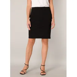 Bleistiftrock BASE LEVEL "Jane", Damen, Gr. 40, schwarz, Web, Obermaterial: 65% Viskose, 30% Polyamid, 5% Elasthan, unifarben, knieumspielend, Röcke Bleistiftrock, Formgebende Nähte sorgen für den typischen Sitz