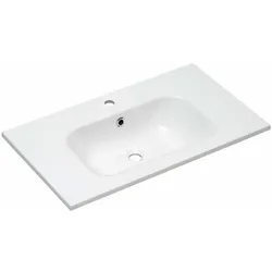 Pelipal Serie 6110 (Solitaire) Mineralmarmor-Waschtisch 81 cm MMWT73-810, Badkeramik, weiß glanz