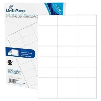 MediaRange MRINK149 selbstklebendes Etikett Permanent Weiß 1200 Stück(e)