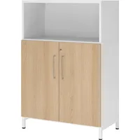 Hammerbacher Hammerbacher, Aktenschrank, Regal/Türen, 3OH Sockel weiß/eiche