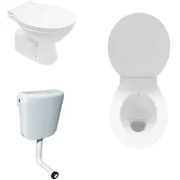 Belvit Komplettset WC Taharet/Bidet Abgang Boden Senkrecht + Deckel
