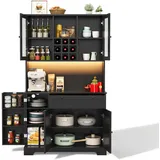 Okwish Buffetschrank 180 x 105 x 40 cm Schwarz