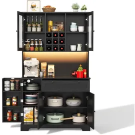 Okwish Buffetschrank 180 x 105 x 40 cm Schwarz