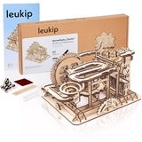 Leukip Murmelbahn Holz Charlie - Modellbau - 3D Holzpuzzle - Smart Games Geschenk Knobelspiele - Holz Murmelbahn - Kugelbahn für Erwachsene - Holzpuzzle Kugelbahn - Holzmurmelbahn