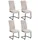Home4You Schwingstühle 4er Set, Beige - Schwarz - Webstoff - Metall - mit Quersteppung - 4er Set