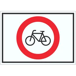 Radfahren verboten Symbol Aufkleber A5 (148x210mm)