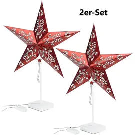 Lunartec Tischleuchte Sternform Rot 2 St.