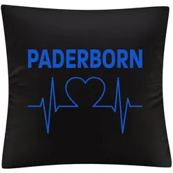 multifanshop Kissenbezug - Paderborn - Herzschlag - Druck blau - Kissen
