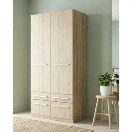 Priess Wäscheschrank Barcelona 94 x 193 x 54 cm Beige/Braun