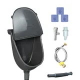 Urinal Kunststoff Einfach Und Wasserlos, Wandurinal Für Männer 28,5x18x38,5cm, Geruchsdicht Mit Deckel & Spritzschutz, Für Garage, Wohnmobil, Camping, Garten, Inkl. Ablaufschlauch