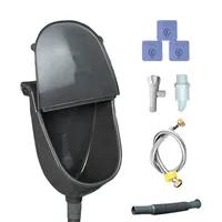 Urinal Kunststoff Einfach Und Wasserlos, Wandurinal Für Männer 28,5x18x38,5cm, Geruchsdicht Mit Deckel & Spritzschutz, Für Garage, Wohnmobil, Camping, Garten, Inkl. Ablaufschlauch