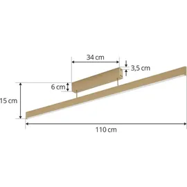LUCANDE Mylosh 1 flammig Aluminium gold