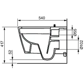 TECE TECEneo WC-Keramik ohne Duschfunktion 54 cm Weiß
