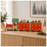 Hti-Living Adventskalender Weihnachtszug Rot
