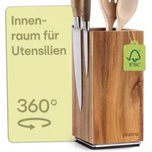 Praknu Messerblock Magnetisch 360° drehbar ohne Messer – Gr.: onesize