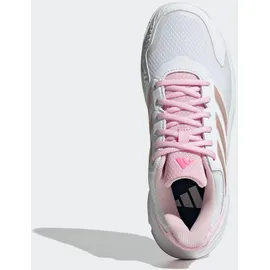 adidas Damen Courtjam Control 3 Tennis Shoes, Cloud White/Silver Metallic/Lucid Pink, 41 1/3 EU