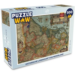MuchoWow Puzzle Historische Karte der Niederlande, 500 Puzzleteile, Foto-Puzzle, Bilderrätsel, Puzzlespiele, Spielzeug bunt