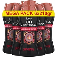 Lenor Unstoppables Parfümperlen für Kleidung, 90 Waschgänge (6 x 210 g), Frühlingsduft