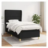 vidaXL Boxspringbett mit Matratze Schwarz 180x200 cm Stoff