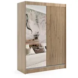 altdecor Schiebetürenschrank 120 x 215 x 61 cm Sonoma Eiche/Bronze