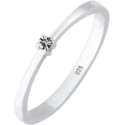 Elli Solitär Klassisch Kristalle 925 Silber Ringe   Damen 