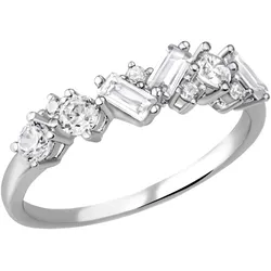 Fingerring »Schmuck Geschenk Silber 925 Damenring Ring Cluster Look«, mit Zirkonia (synth.), 21159460-50 silberfarben-kristallweiß + kristallweiß