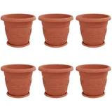 vidaXL Blumentöpfe 6 pcs Ø 26 x 21,5 cm Ziegelrot