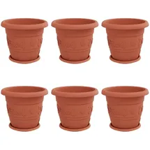 vidaXL Blumentöpfe 6 pcs Ø 26 x 21,5 cm Ziegelrot