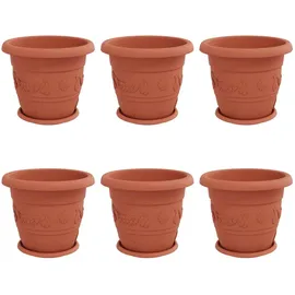 vidaXL Blumentöpfe 6 pcs Ø 26 x 21,5 cm Ziegelrot
