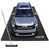 Vevor Auffangmatte PVC-Garagenbodenmatte rutschfest (2,4 x 4,9 x 0,03 m) mit Abziehbesen, strapazierfähiger & wasserfester Auffangschutz Bodenschutz vor Schnee Regen Schlamm, Garagenmatte Schwarz