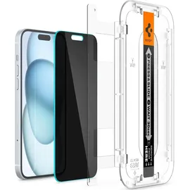 SPIGEN Glas.tR EzFit Privacy-Temperaturglas für iPhone 15/16 Adapter 2 Pack Transparency / 15