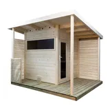 Sentiotec Gartensauna Scala Medium Saunahaus aus Fichte Massivsauna ca. 344x313x