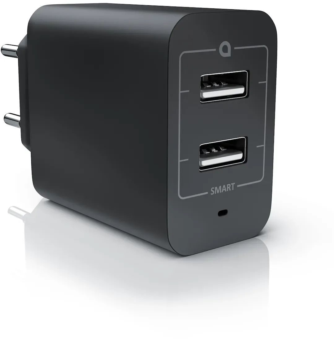 Aplic USB-Ladegerät 4800 mA, 2-Port Netzteil für Handy/Smartphone/Tablet, 4800mA - 2400mA je Port