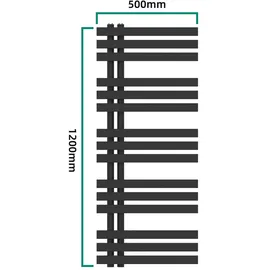 neu.haus Handtuchheizkörper Slidre 1200 x 500 mm 561 W schwarz