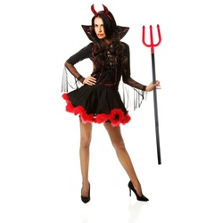 relaxdays Teufel-Kostüm Teufelsgabel Dreizack 113 cm rot|schwarz