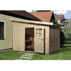 WEKA Gartenhaus »260 Gr.2«, Holz, BxHxT: 355 x 260 x 235 cm (Außenmaße inkl. Dachüberstand) - beige