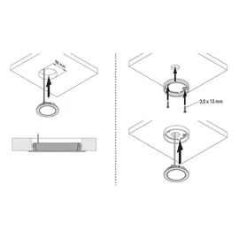 L&S Einbauleuchte Chip Warmweiß 12 V 4 W Rahmenfarbe Edelstahloptik L&S