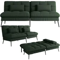 COMHOMA Sofa Schlafsofa mit Schlaffunktion, überzug Futon Klappsofa, Bettcouch, ecksofa, Couch Gästebett, 3-Sitzer Sofa, mit verstellbare Rückenlehne aus Stoff Grün