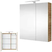 Planetmöbel Spiegelschrank mit LED Beleuchtung 60cm (sonoma eiche)