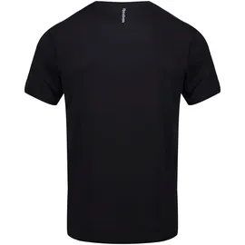 Reebok Unterhemd "Clancy", Herren, Gr. L (48), N-Gr, schwarz-weiß (schwarz, weiß), Stoff, Obermaterial: 92% Polyester, 8% Elasthan, unifarben, körpernah, Rundhals, Unterhemden Unterhemd, Kurzarm, mit Logo, basic, atmungsaktiv, bequem, Rundhalsausschnitt
