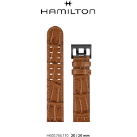 Hamilton Leder Khaki Aviation Band-set Leder Braun-20/20 H690.766.110 - braun