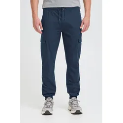 Jogginghose BLEND "BHTino", Herren, Gr. 36, Länge 32, marineblaus, Twill, 98% Baumwolle, 2% Elasthan, unifarben, normal lang, Hosen Jogginghose, Stilvolle Cargohose mit Taschen