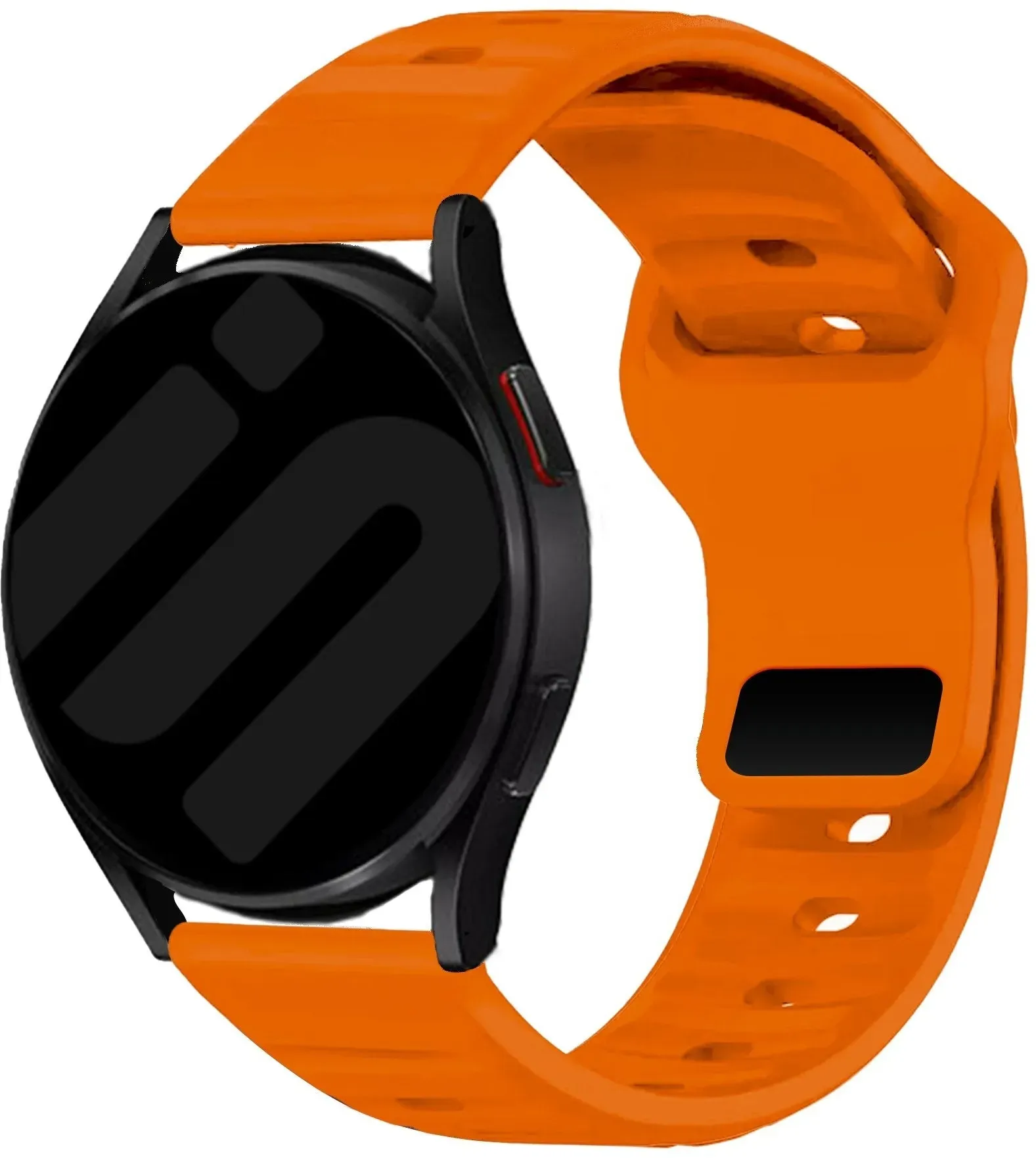 Strap-it Motorola Moto Watch - 47mm Armband Silikon für Motorola Moto Watch  - 47mm - Orange - Druckknopf Verschluss