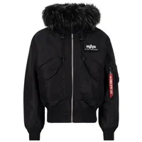 Alpha Industries 45P Hooded Custom Bomberjacke, black/black, L