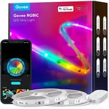 Govee LED Strip RGBIC Pro 20m, Smart LED Streifen Funktioniert mit Alexa und Google Assistant, Beschichtes Lichtband Lichterkette LED Leiste Sync mit Musik, App-Steuerung, Farbwechsel, für Zuhause