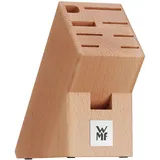 WMF Messerblock ohne Messer, unbestückt, Holz, Buchenholz, leer, für 6 Messer, 1 Fleischgabel, 1 Wetzstahl, 1 Schere
